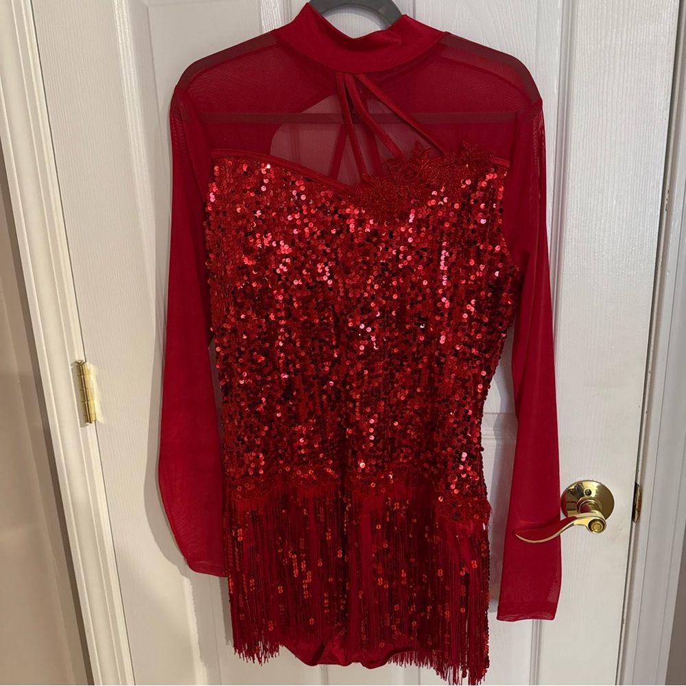 Weissman Red Sequin Mini Dress